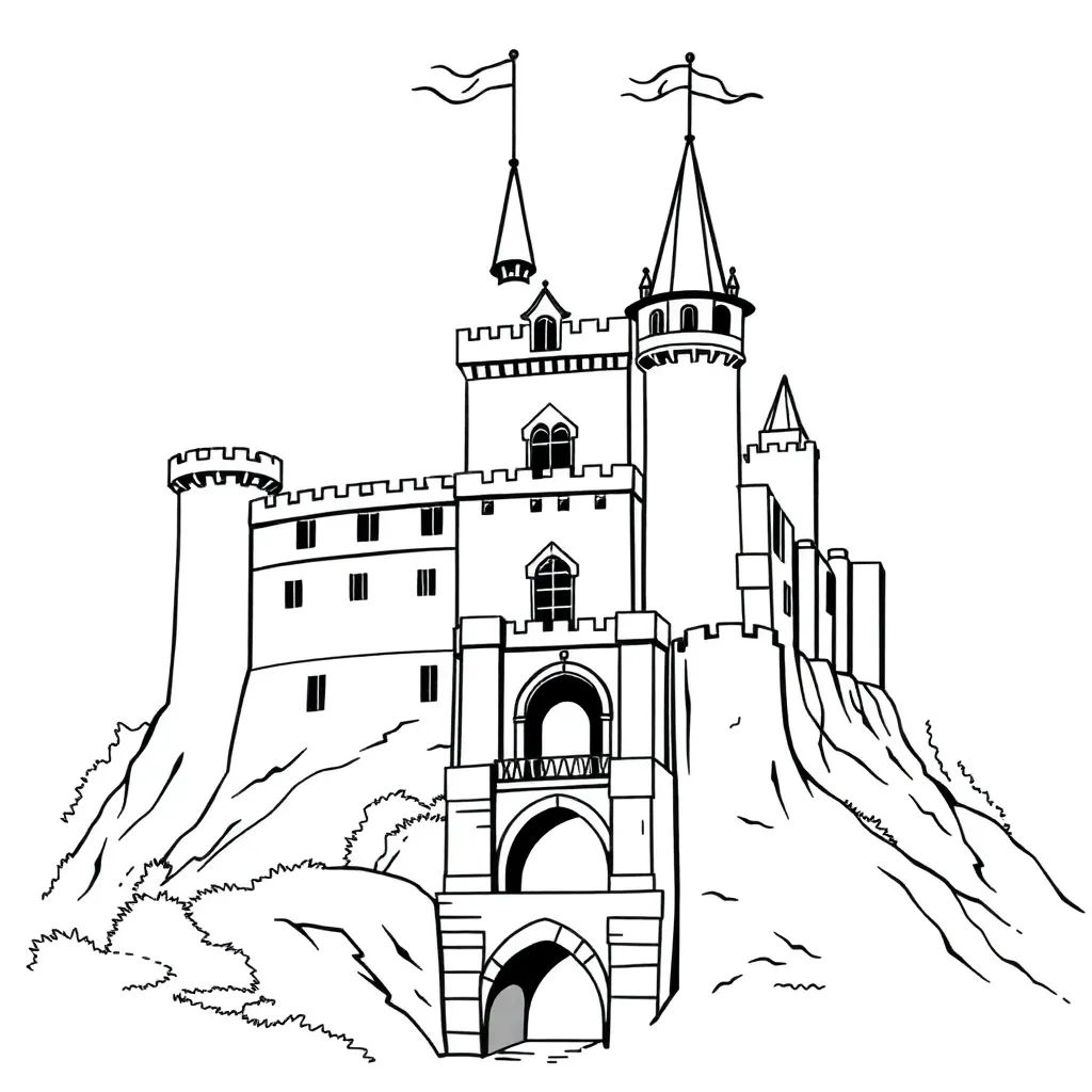 Castle coloring page