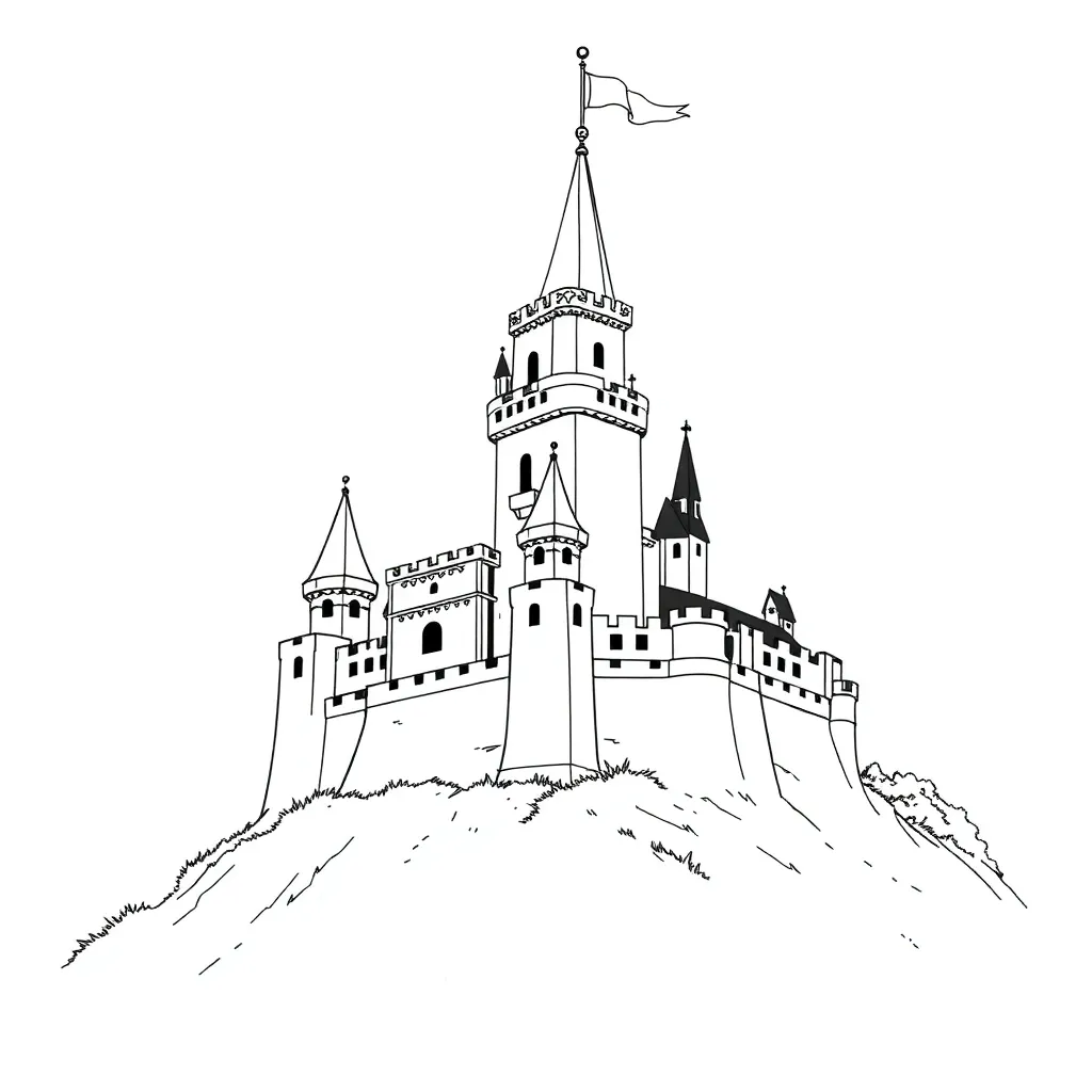Castle coloring page