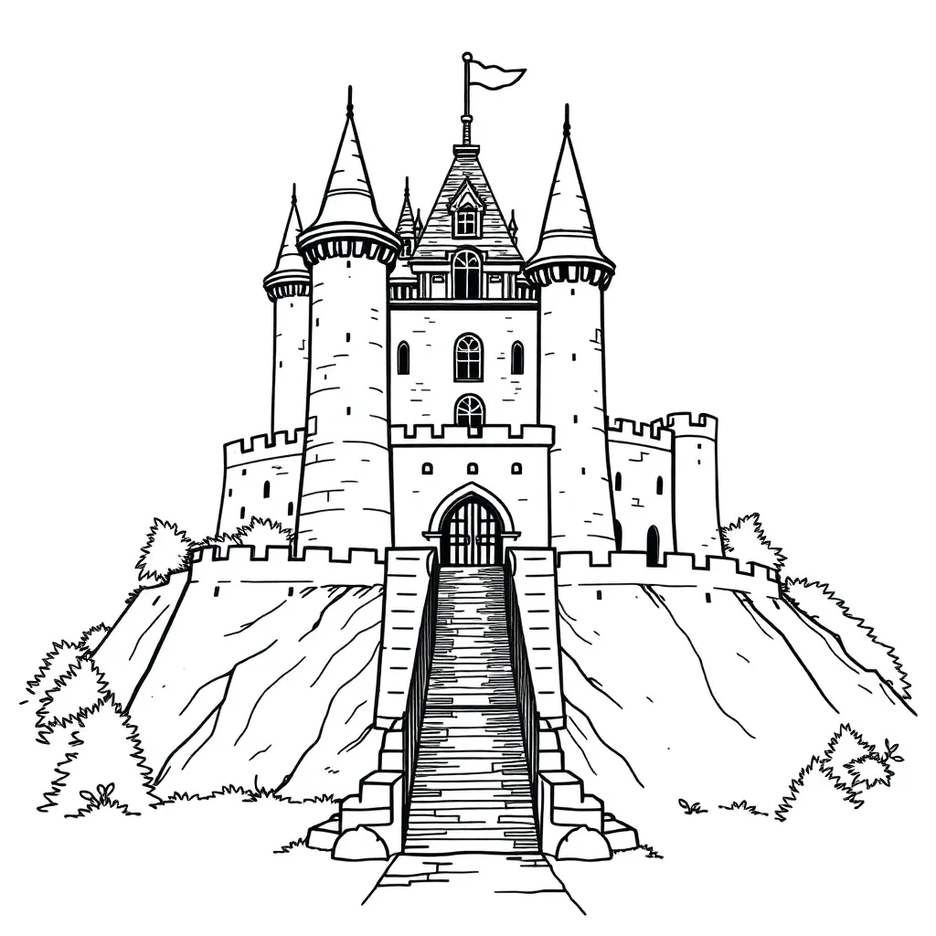 Castle coloring page