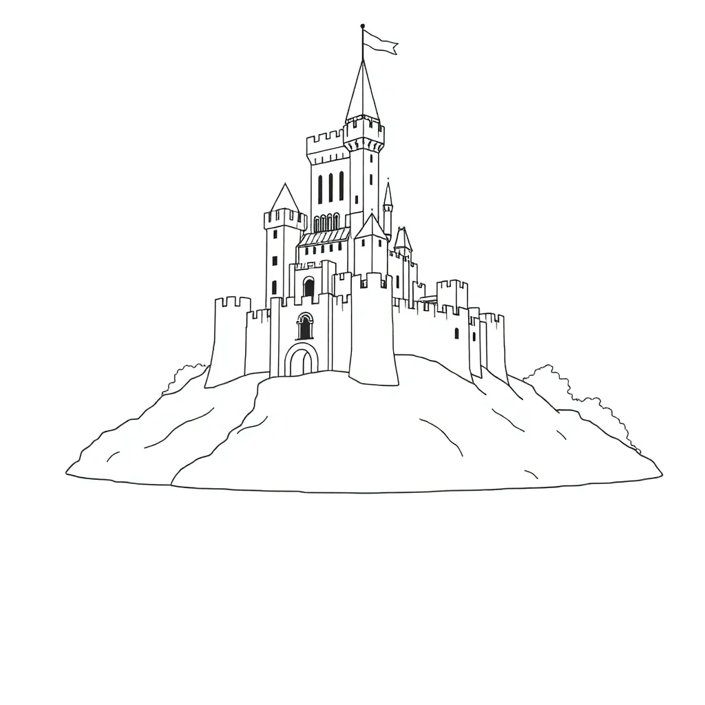 Castle coloring page