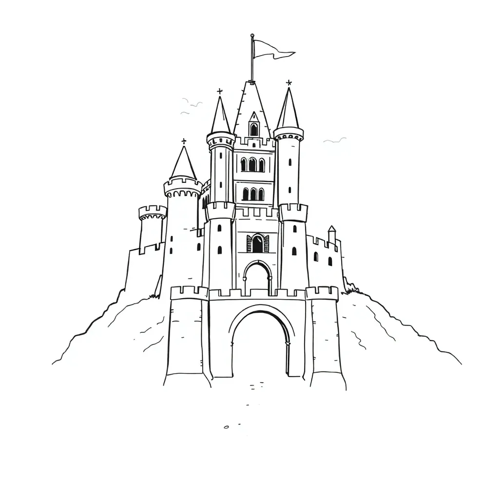Castle coloring page