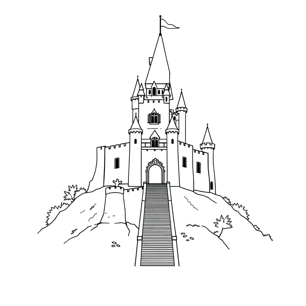 Castle coloring page