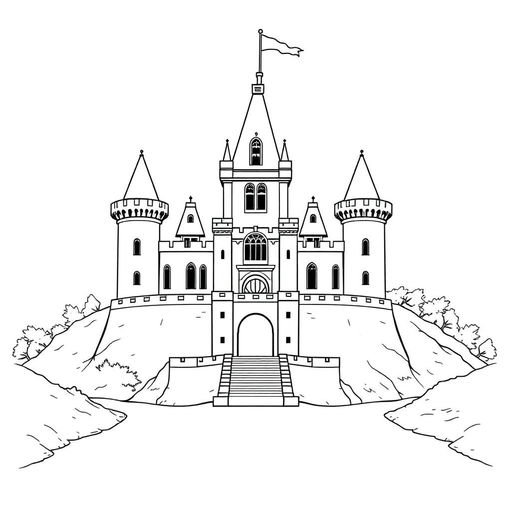 Castle coloring page