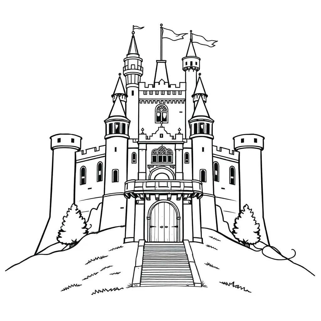 Castle coloring page