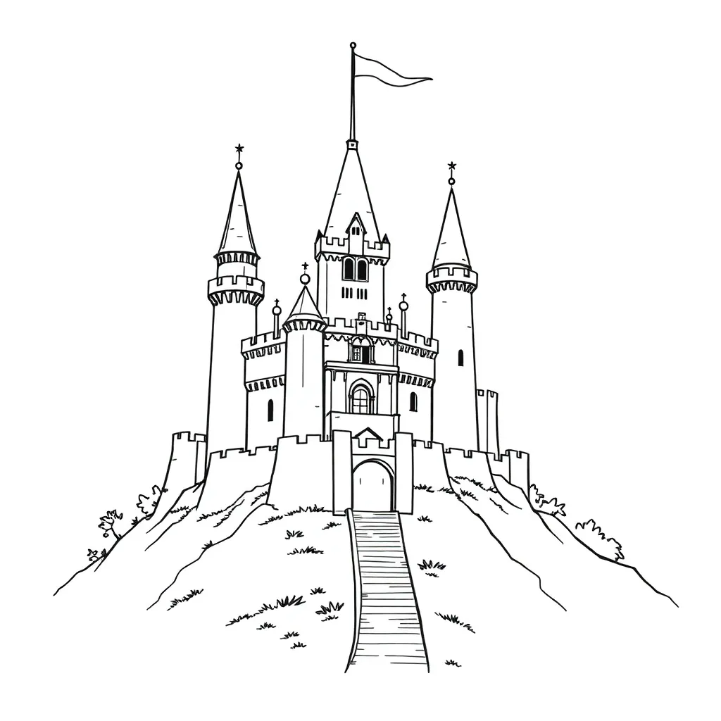 Castle coloring page