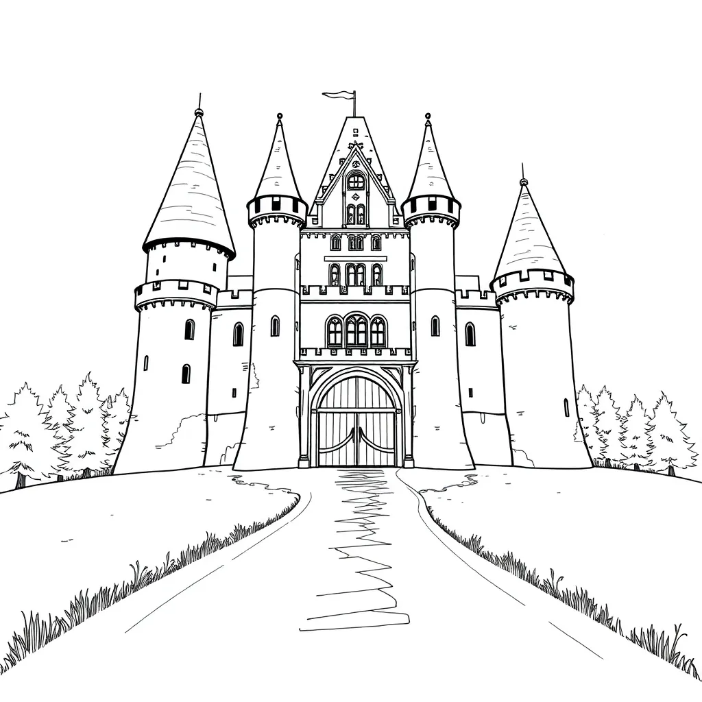 Castle coloring page