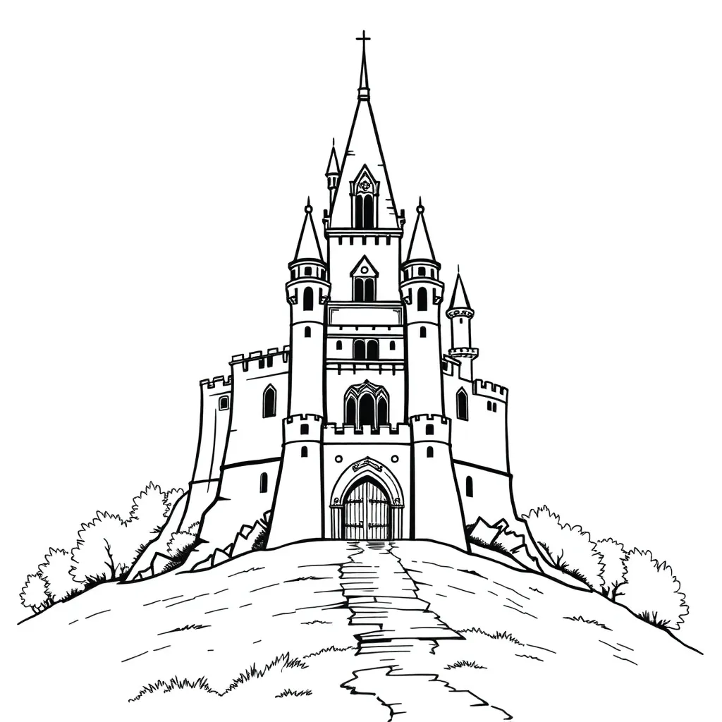 Castle coloring page