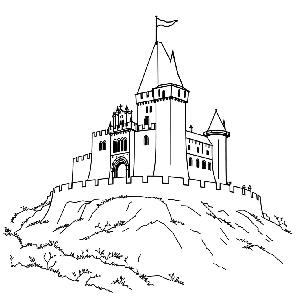 Castle coloring page