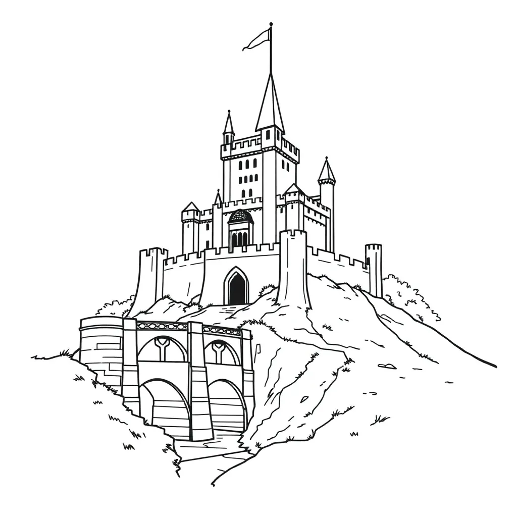Castle coloring page