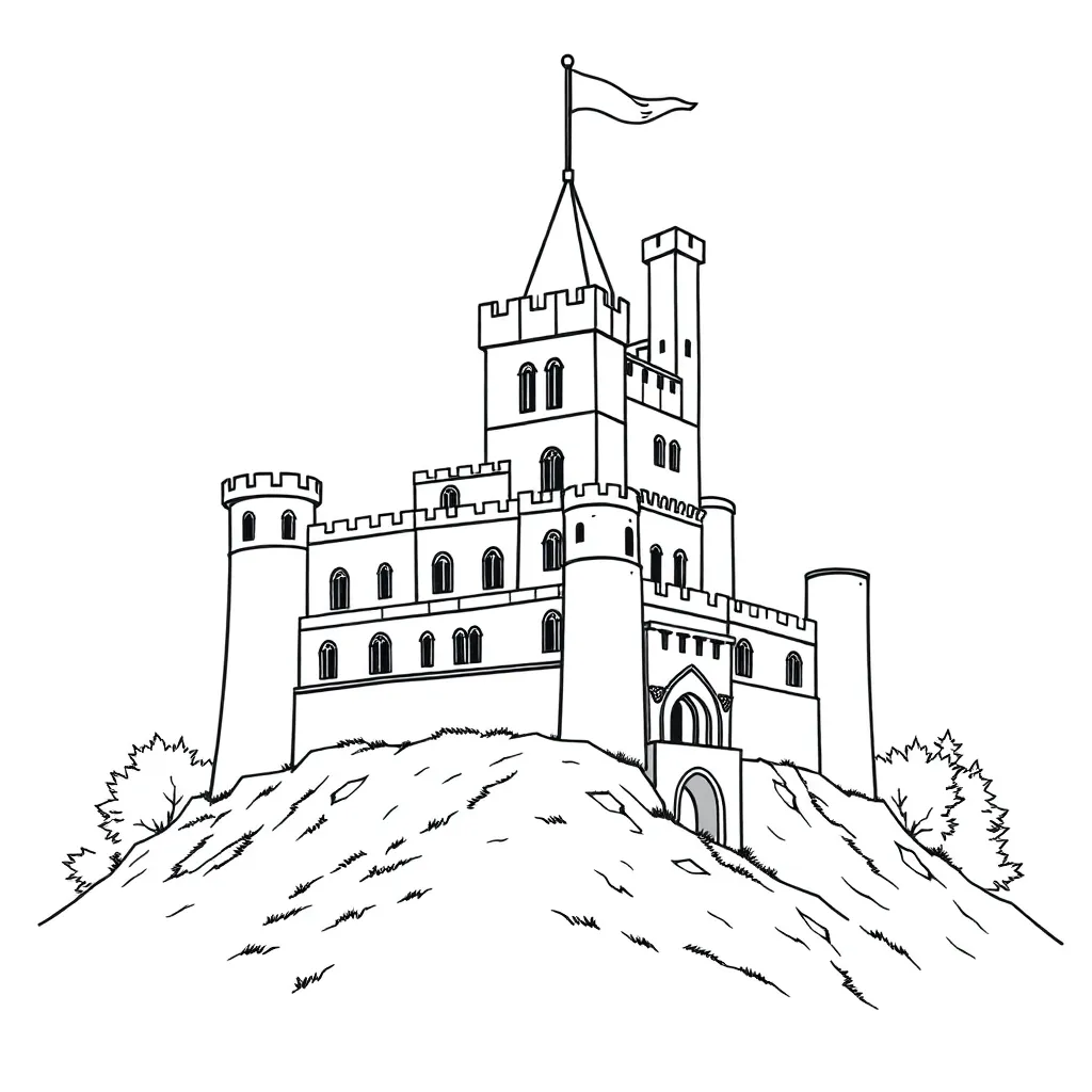Castle coloring page