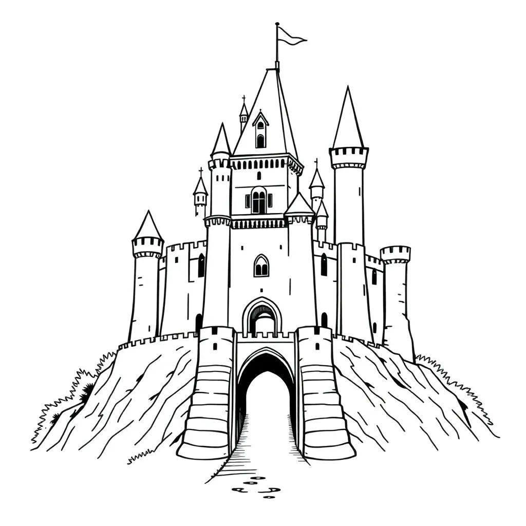 Castle coloring page