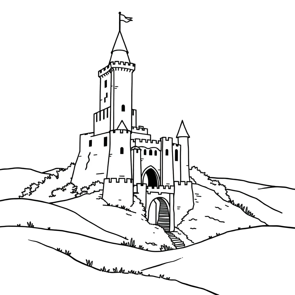 Castle coloring page