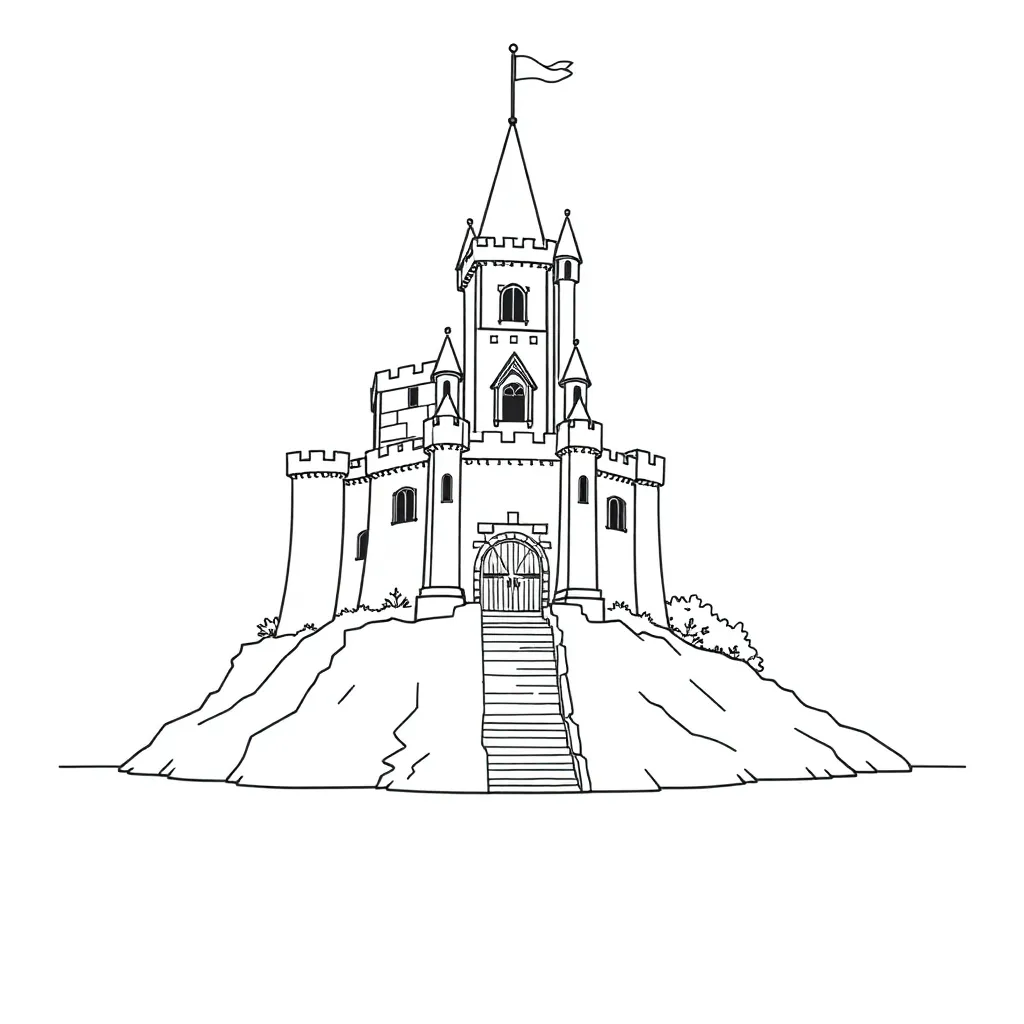Castle coloring page