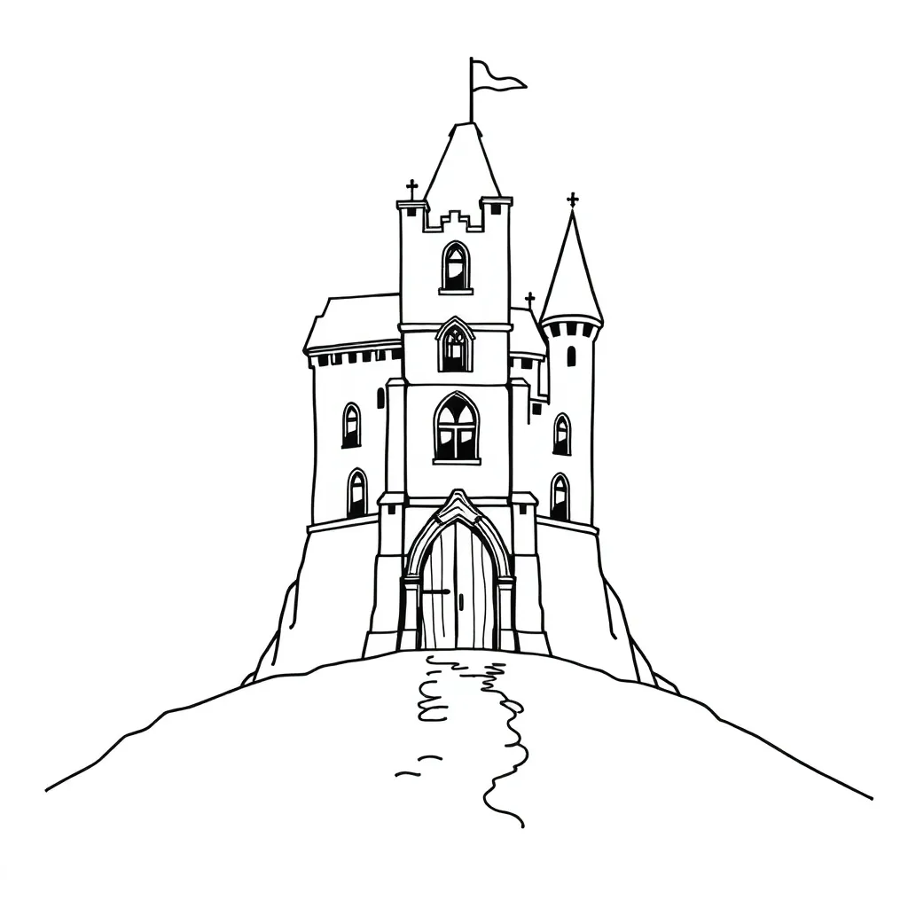 Castle coloring page