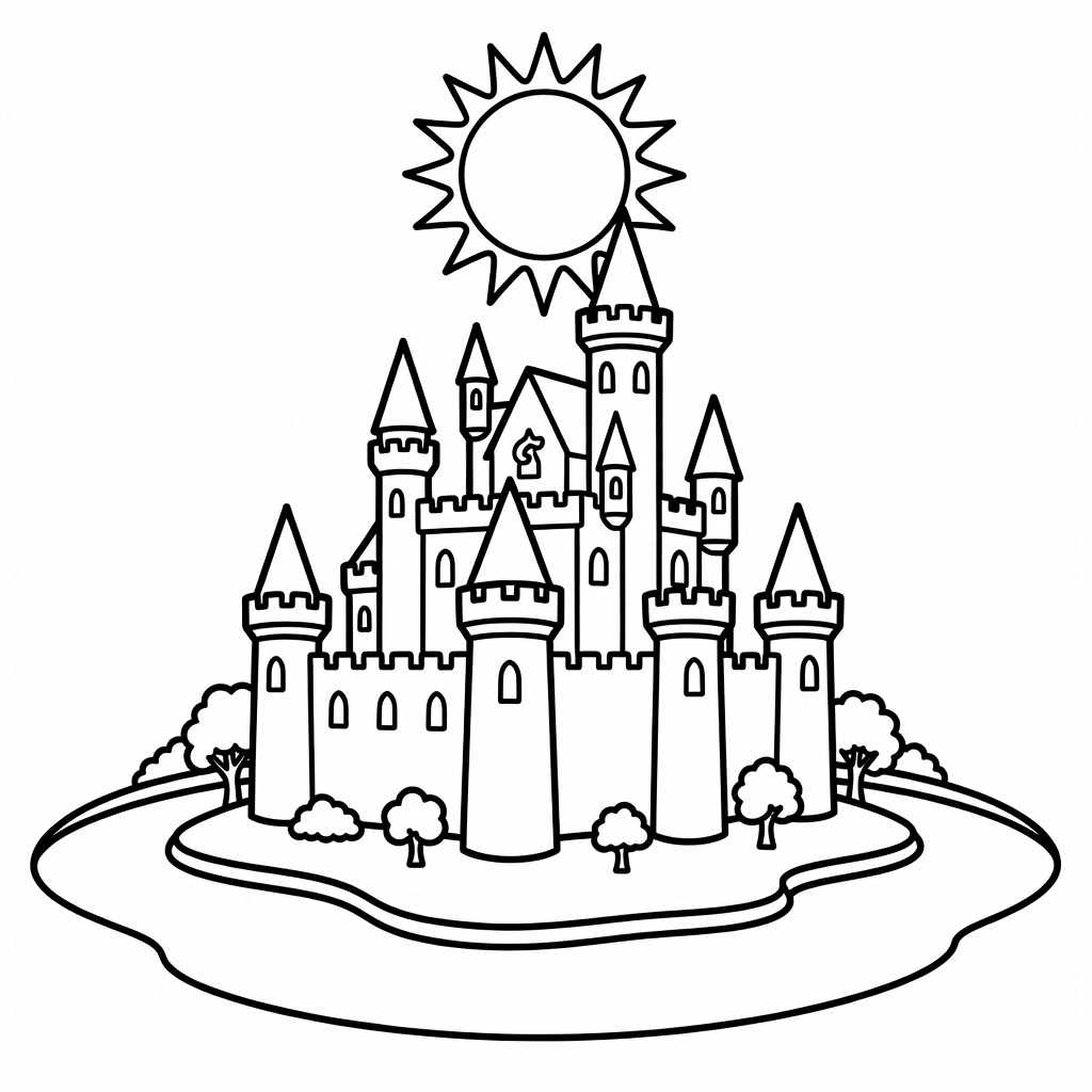 Castle coloring page