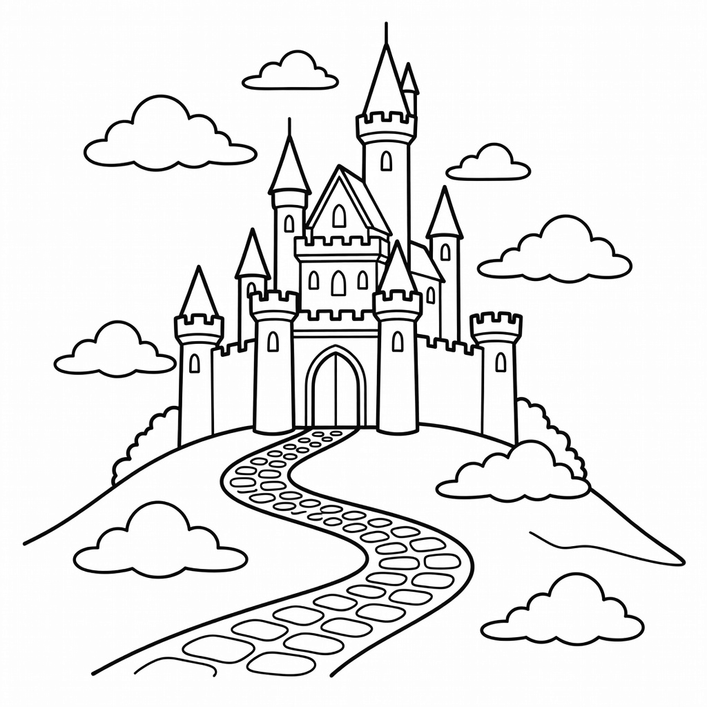 Castle coloring page