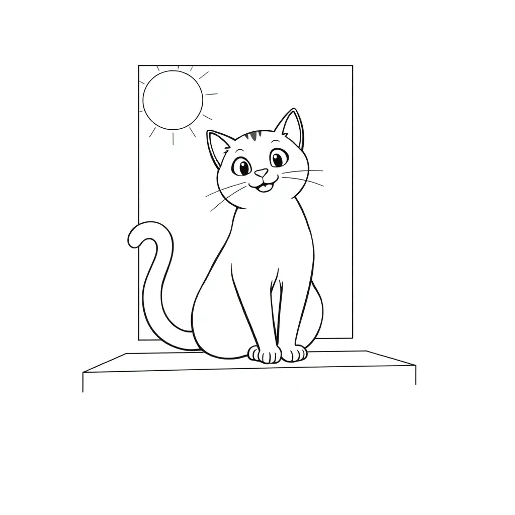 Cat coloring page