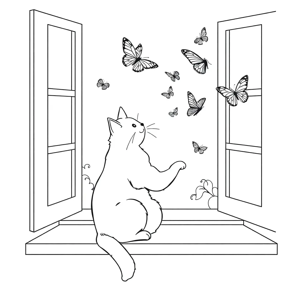 Cat coloring page