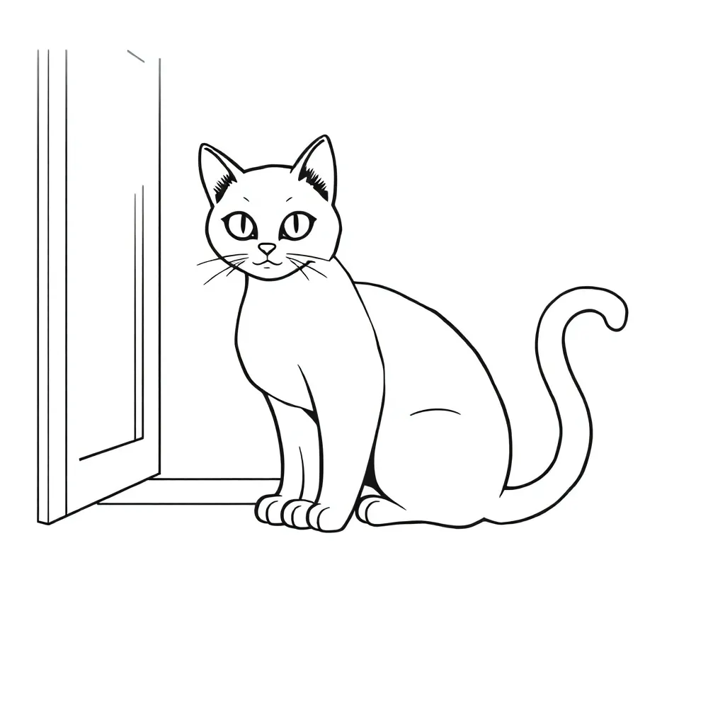 Cat coloring page