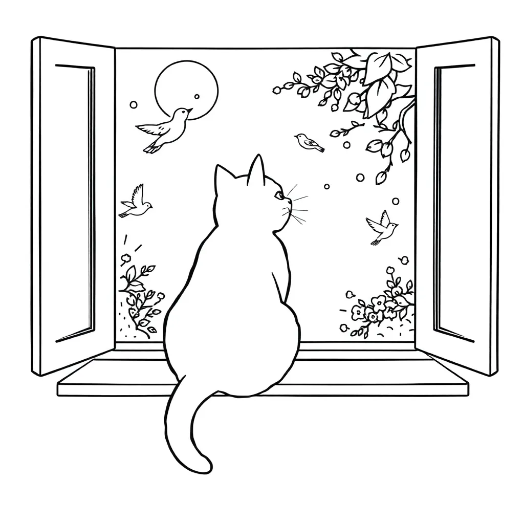 Cat coloring page