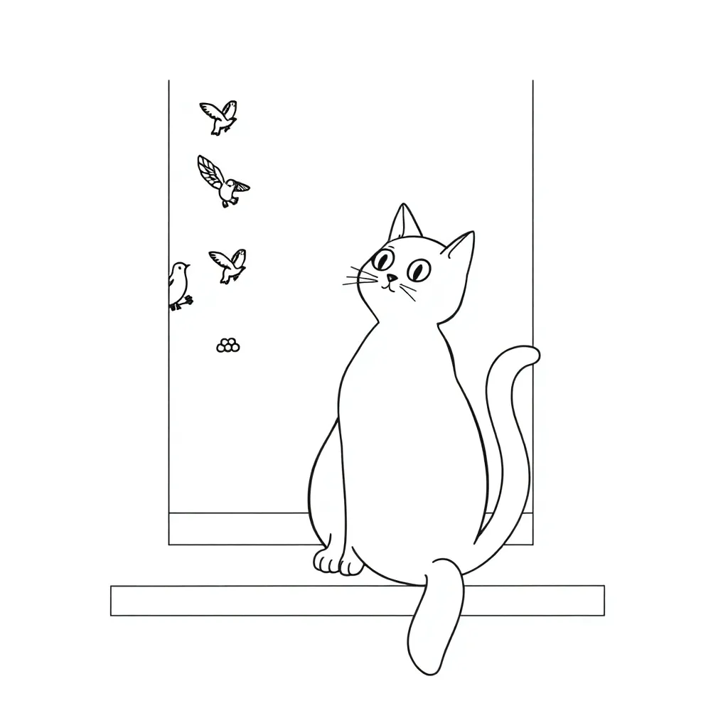 Cat coloring page