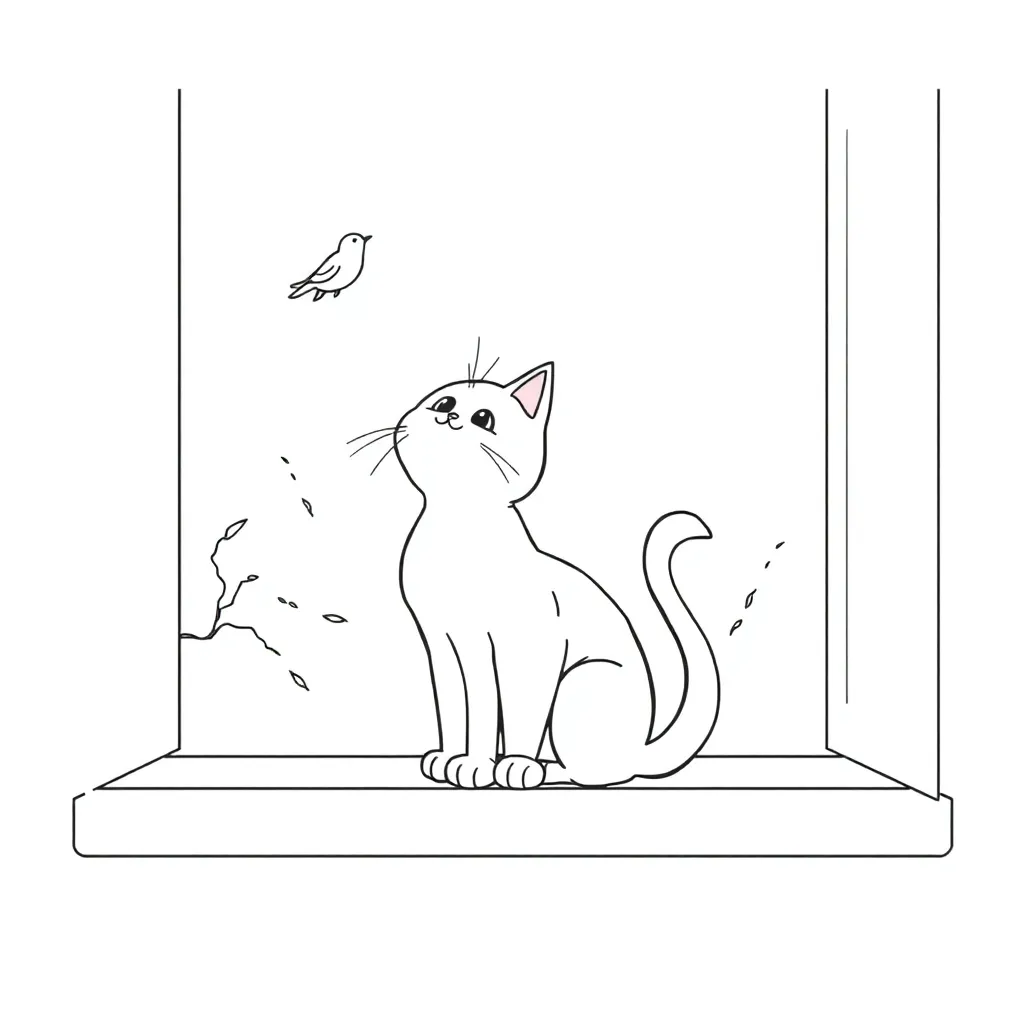 Cat coloring page