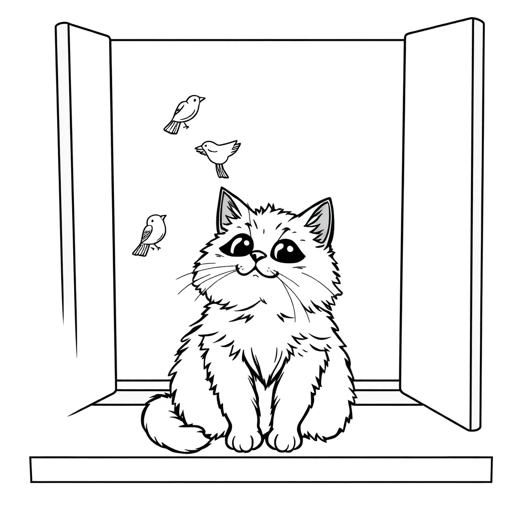 Cat coloring page