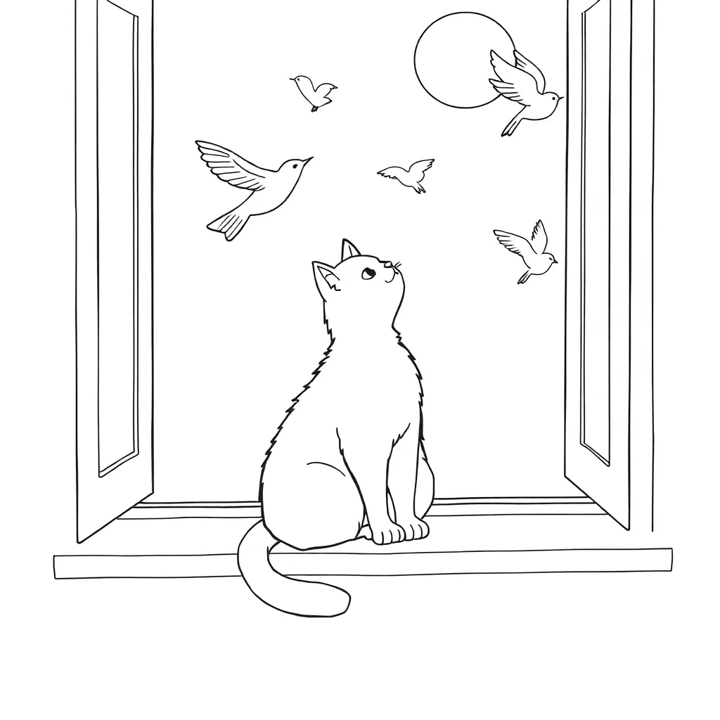 Cat coloring page