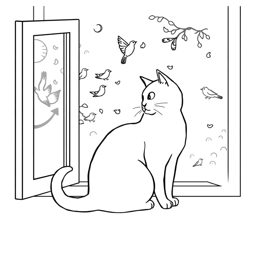 Cat coloring page
