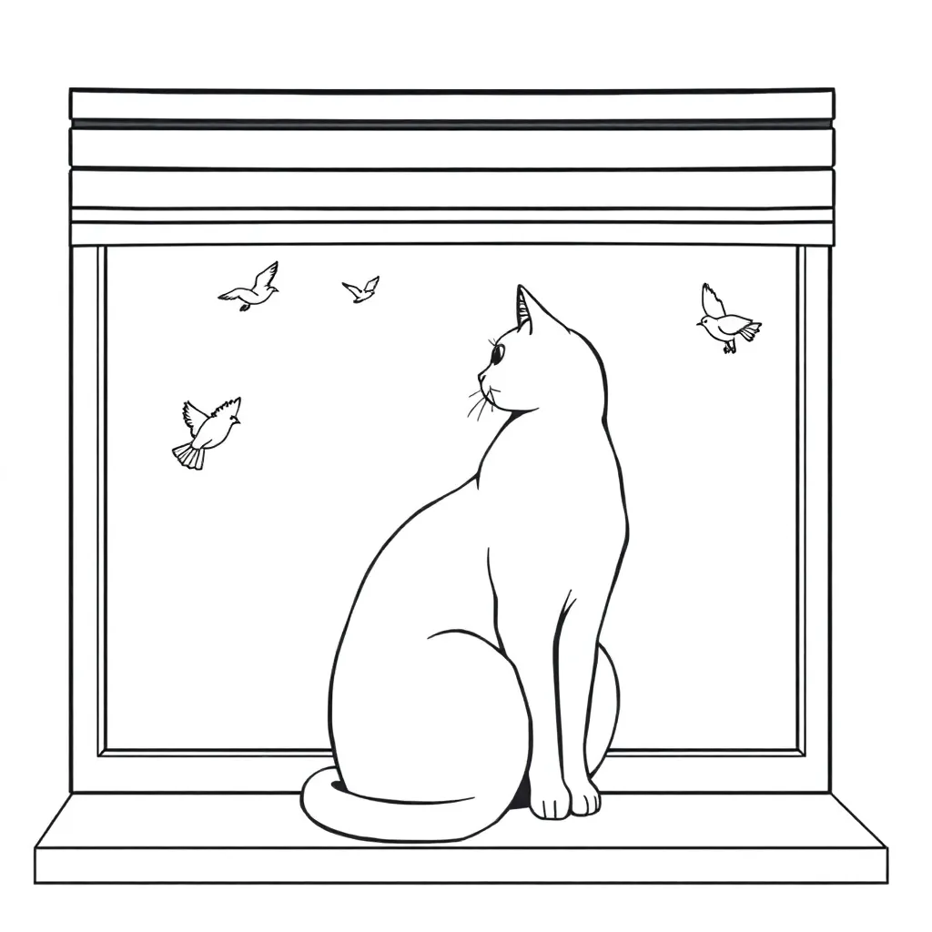 Cat coloring page