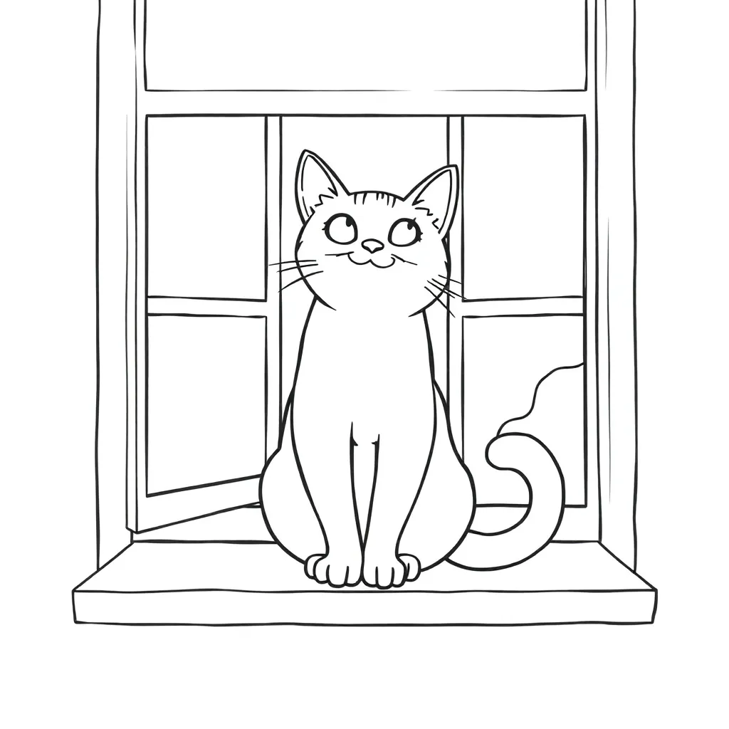 Cat coloring page
