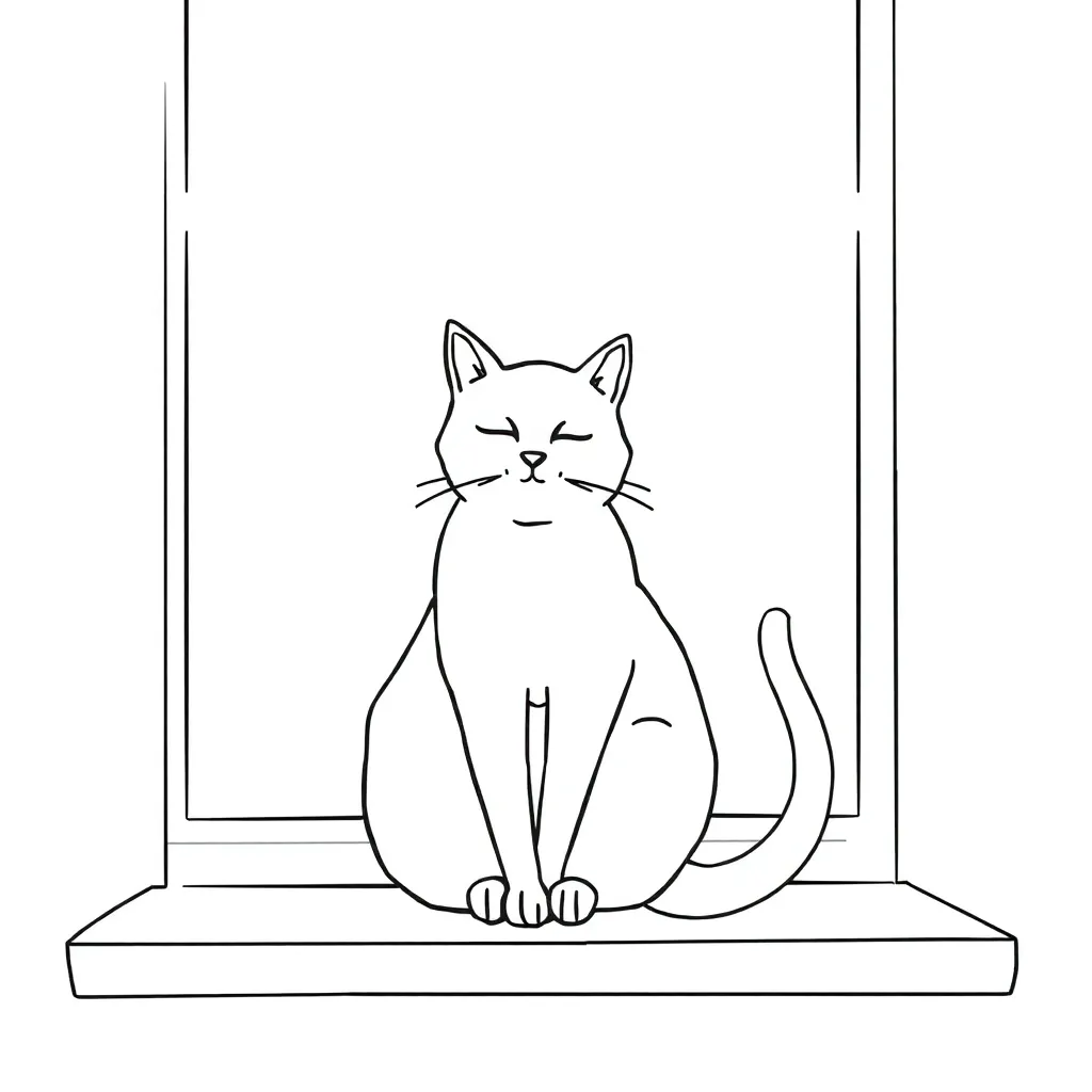Cat coloring page
