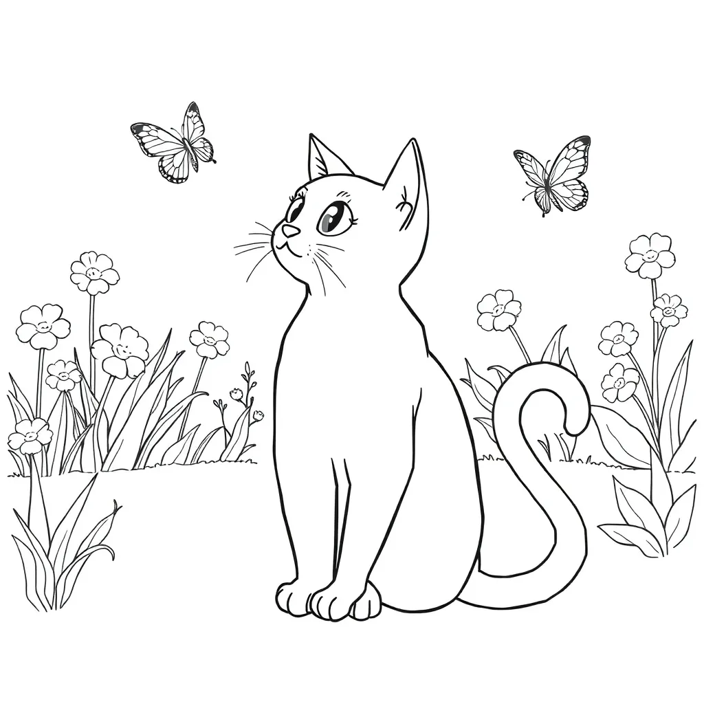 Cat coloring page