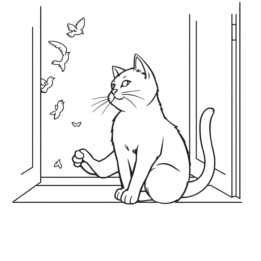 Cat coloring page