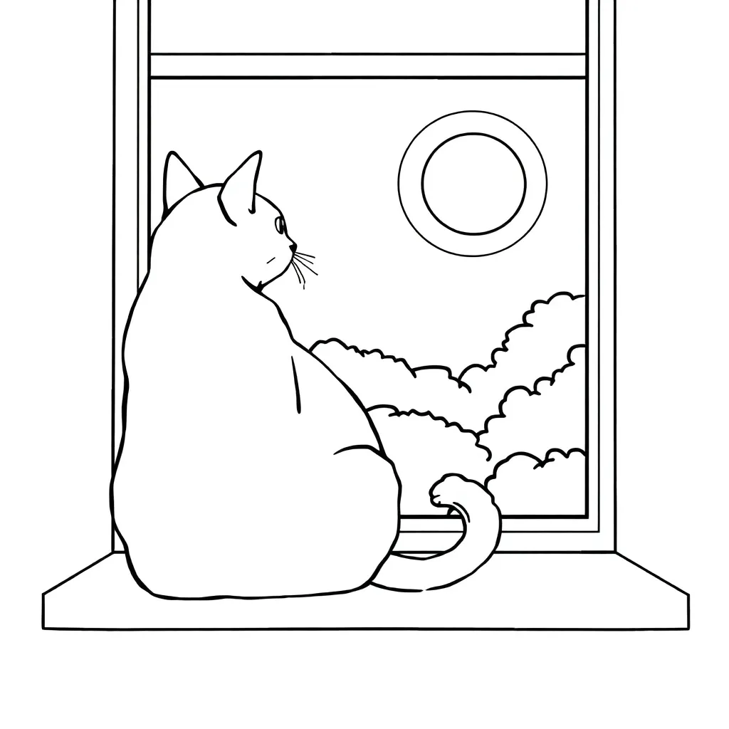Cat coloring page