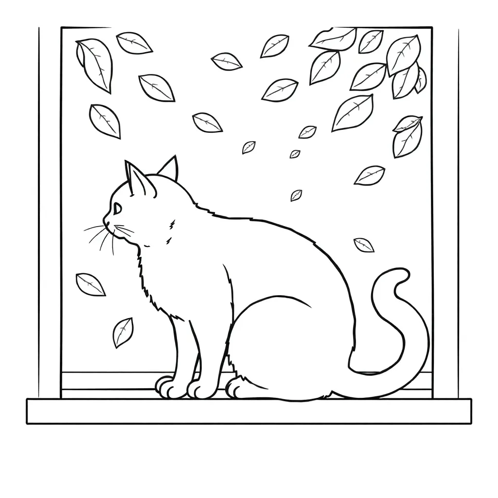 Cat coloring page