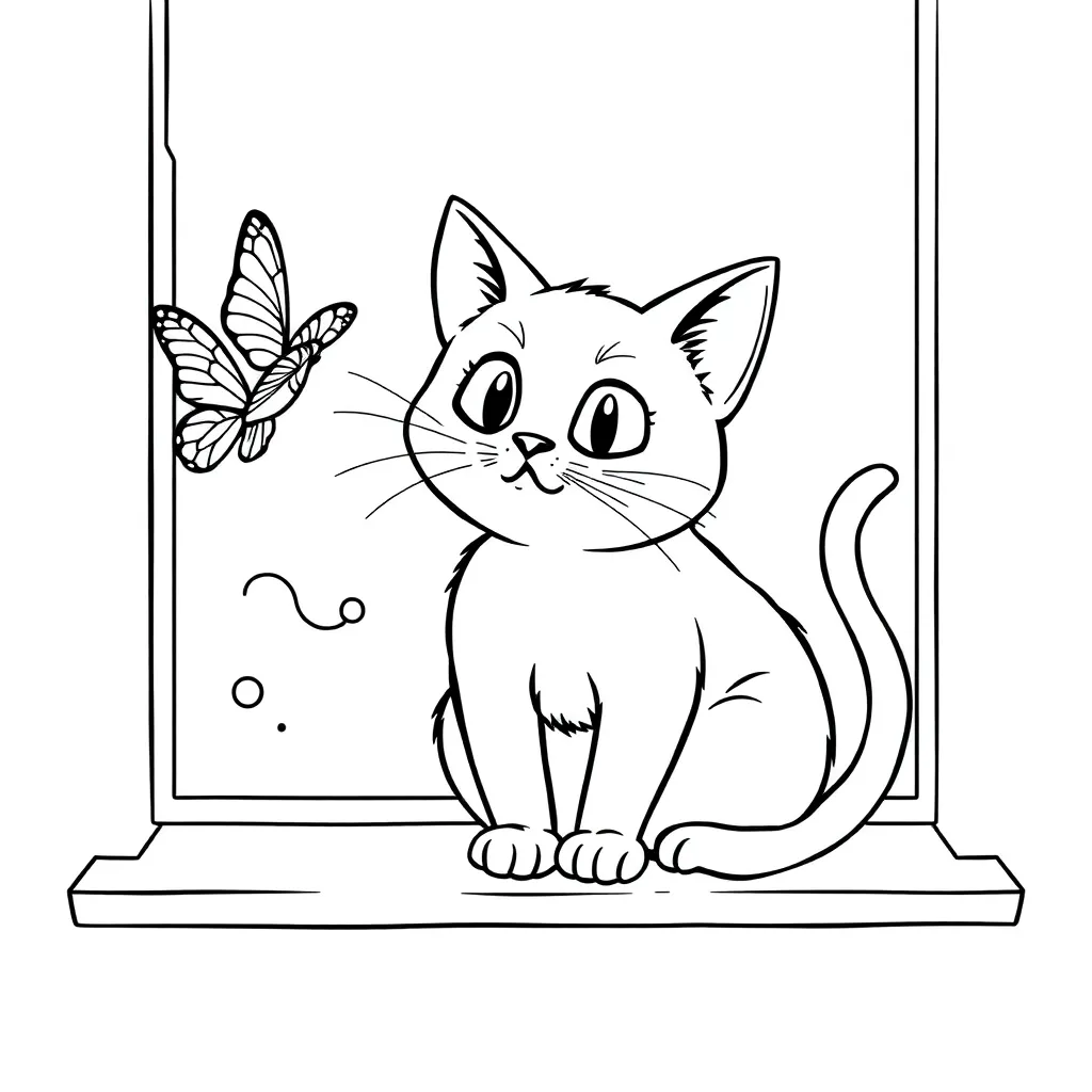Cat coloring page