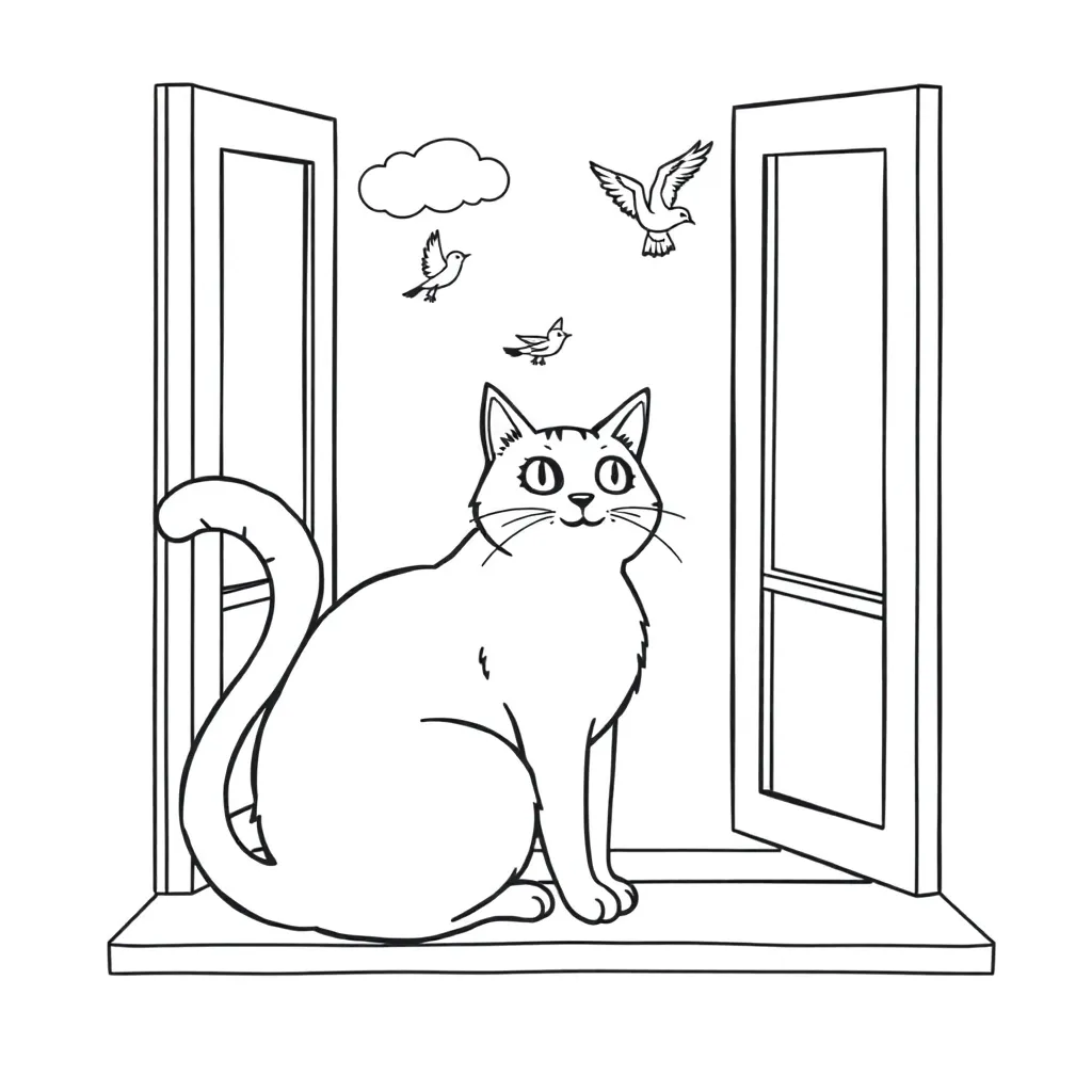 Cat coloring page