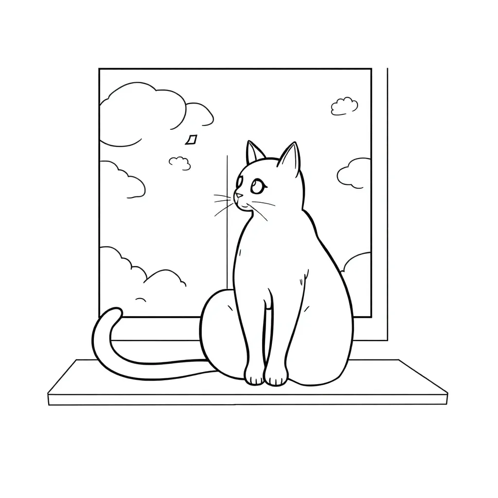 Cat coloring page