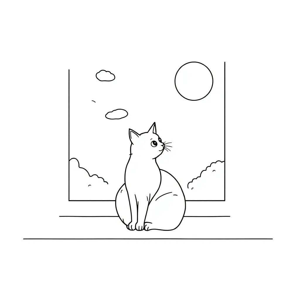 Cat coloring page