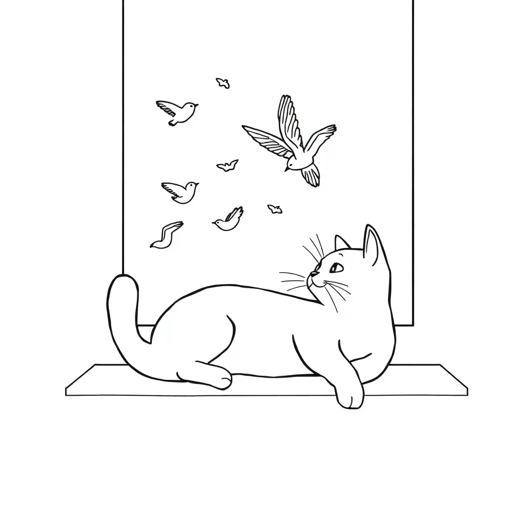 Cat coloring page