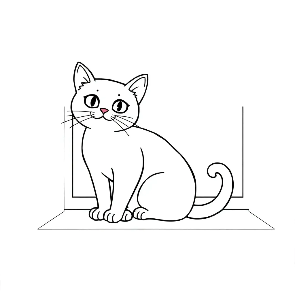 Cat coloring page