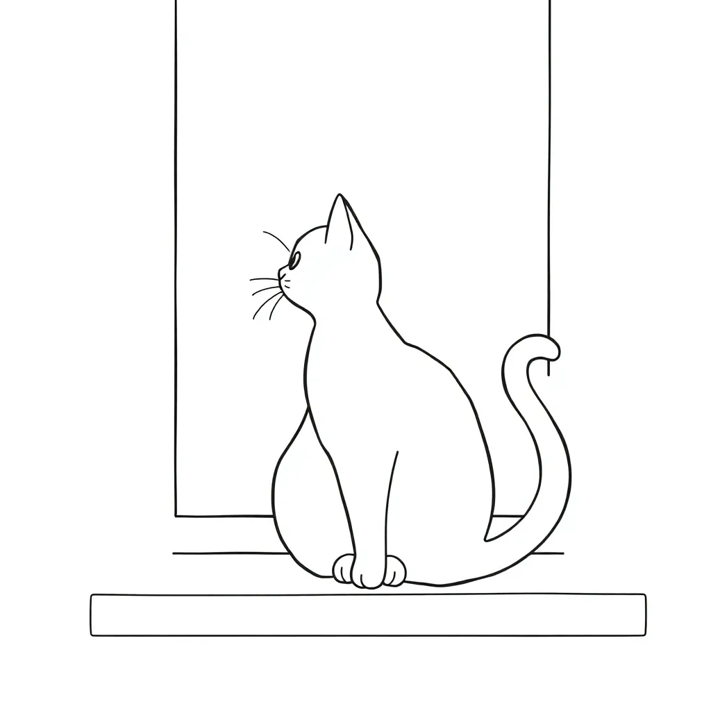 Cat coloring page