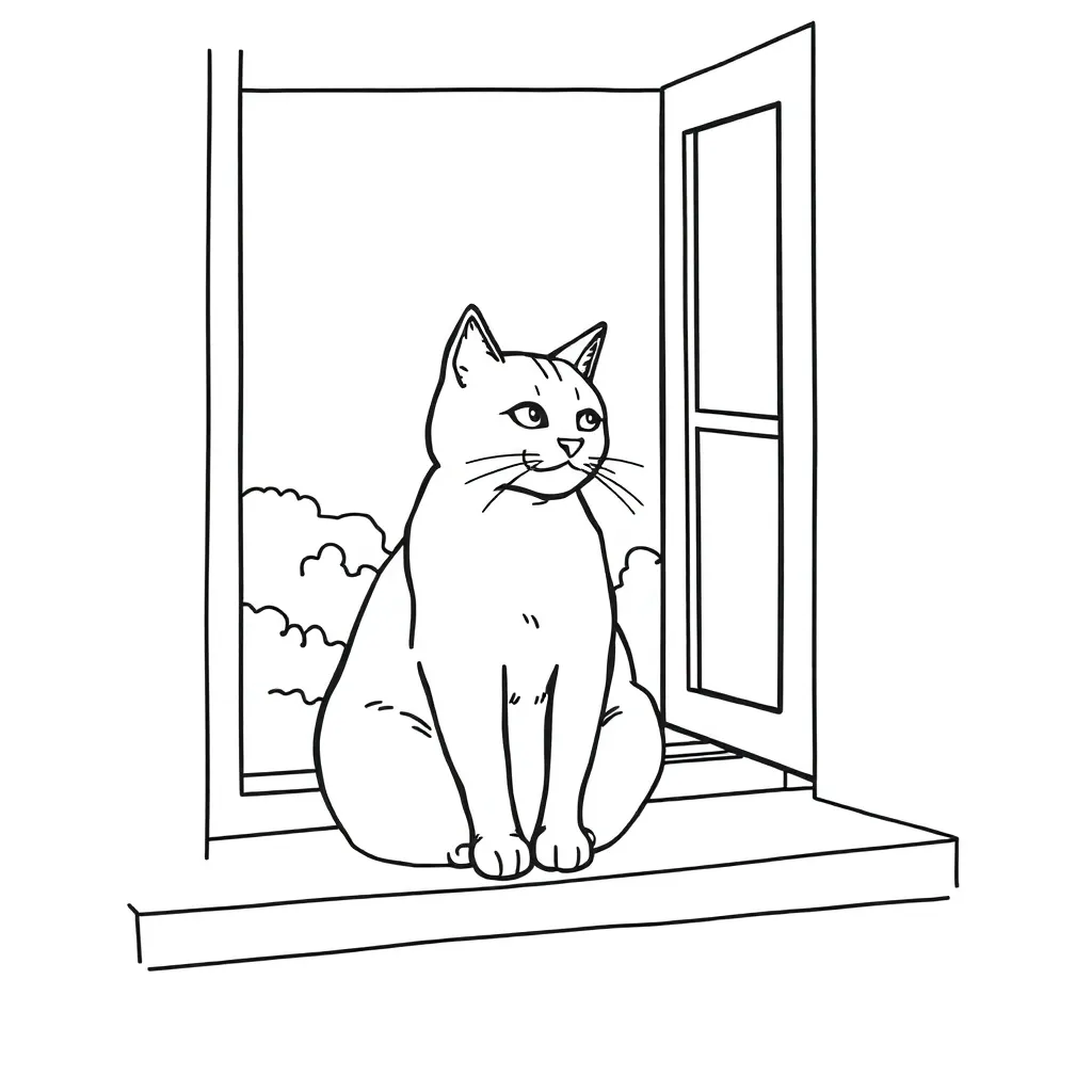 Cat coloring page