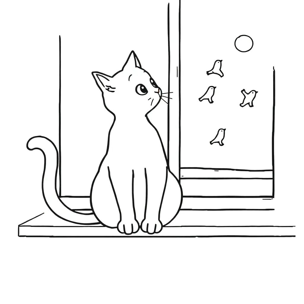 Cat coloring page