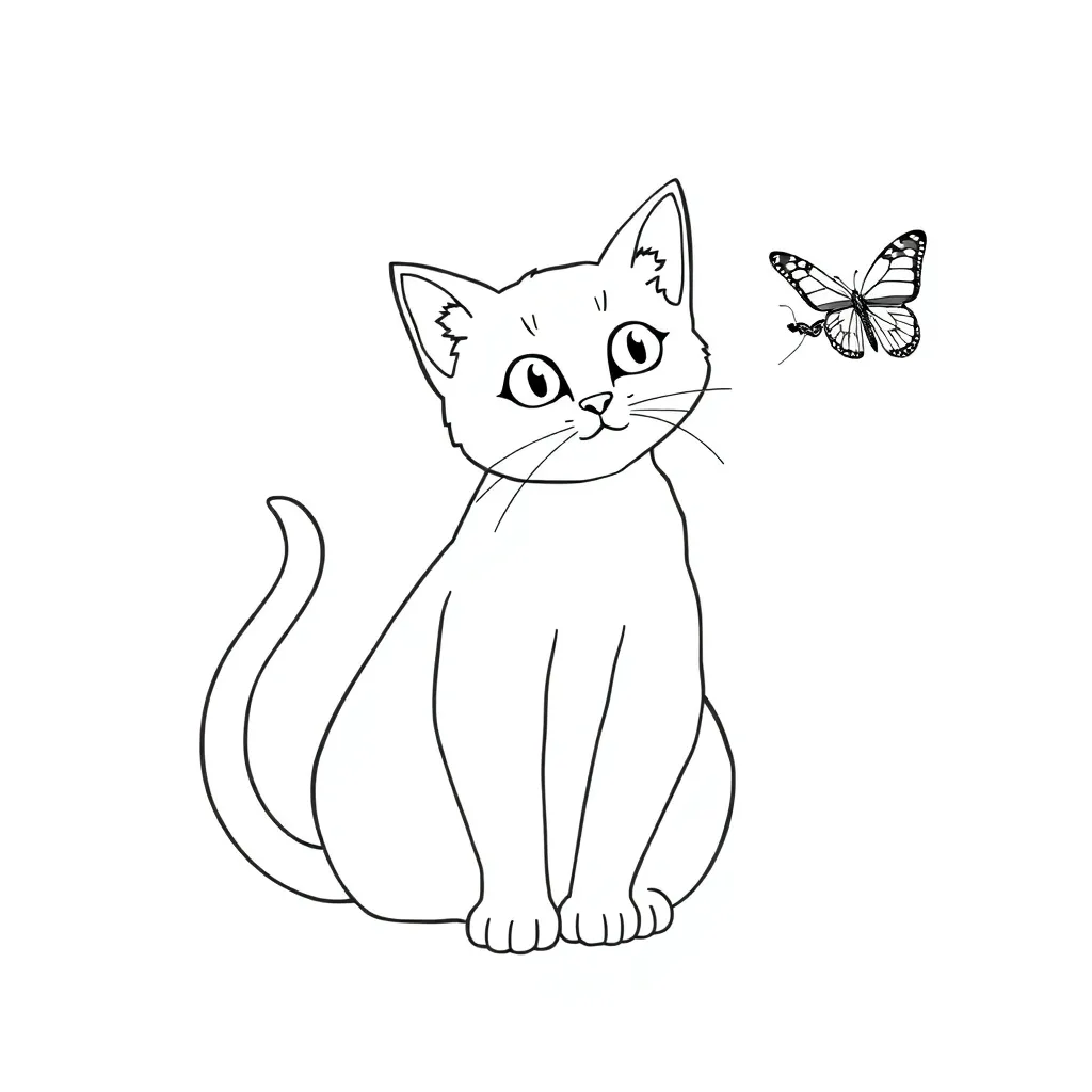 Cat coloring page