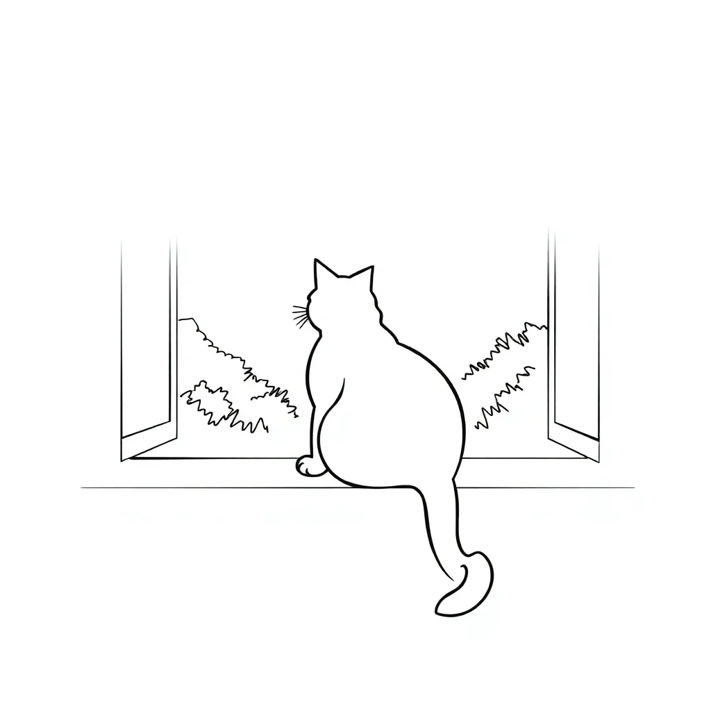 Cat coloring page