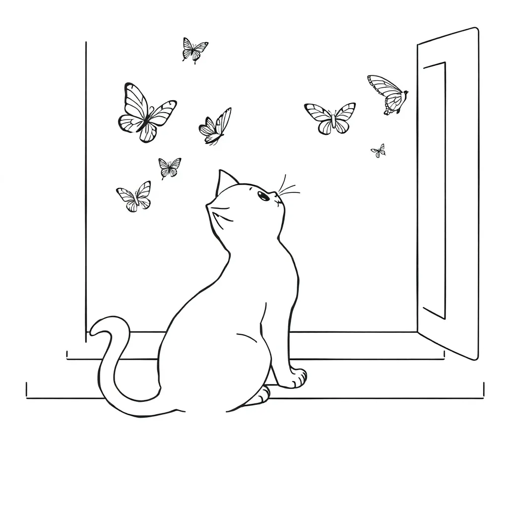 Cat coloring page