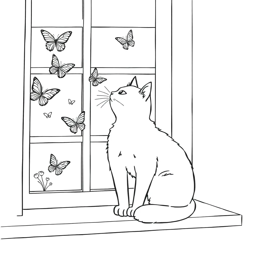 Cat coloring page