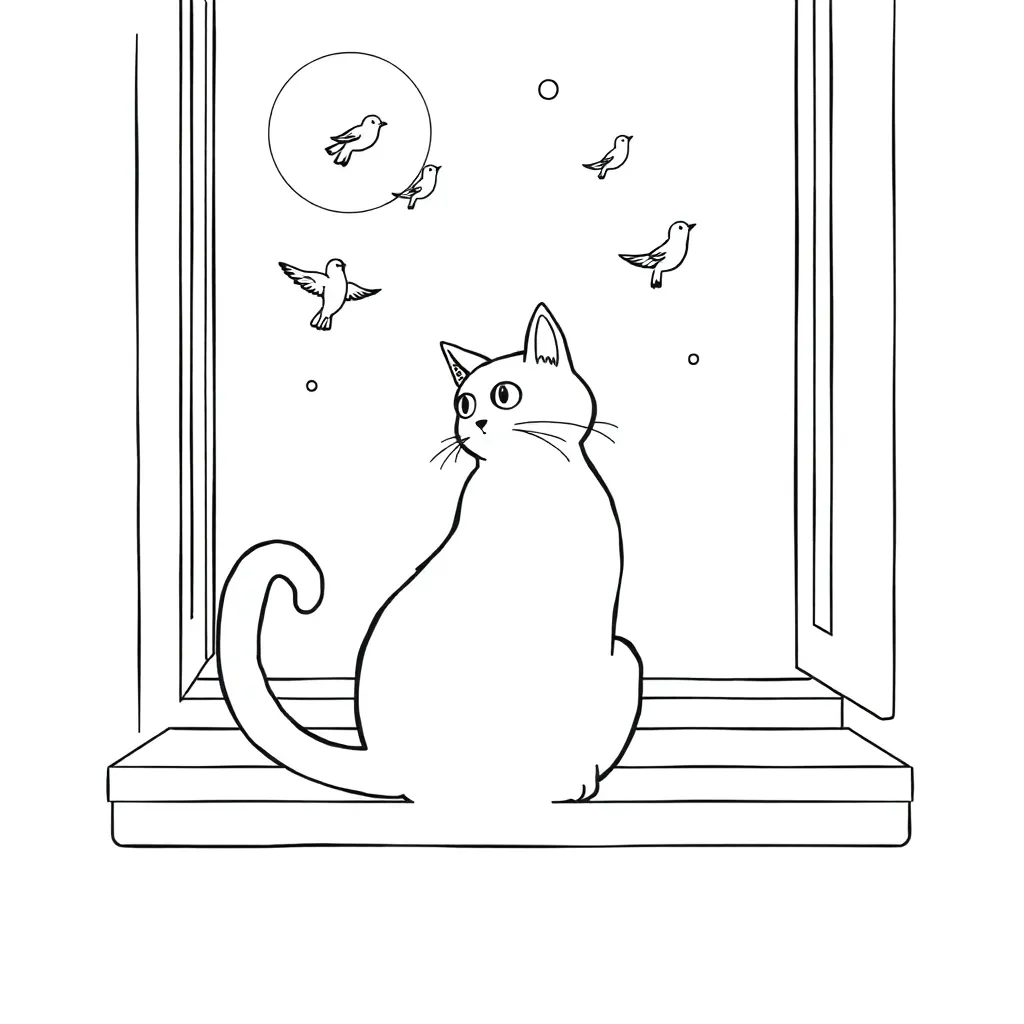 Cat coloring page